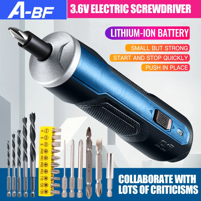 Smart Cordless Electric Screwdriver Rechargeable 3.6V Mini Power Tool 6 Modes Adjustable Torques Screwdriver Tool Kits
Smart Cordless Electric Screwdriver Rechargeable 3.6V Mini Power Tool 6 Modes Adjustable Torques Screwdriver Tool Kits