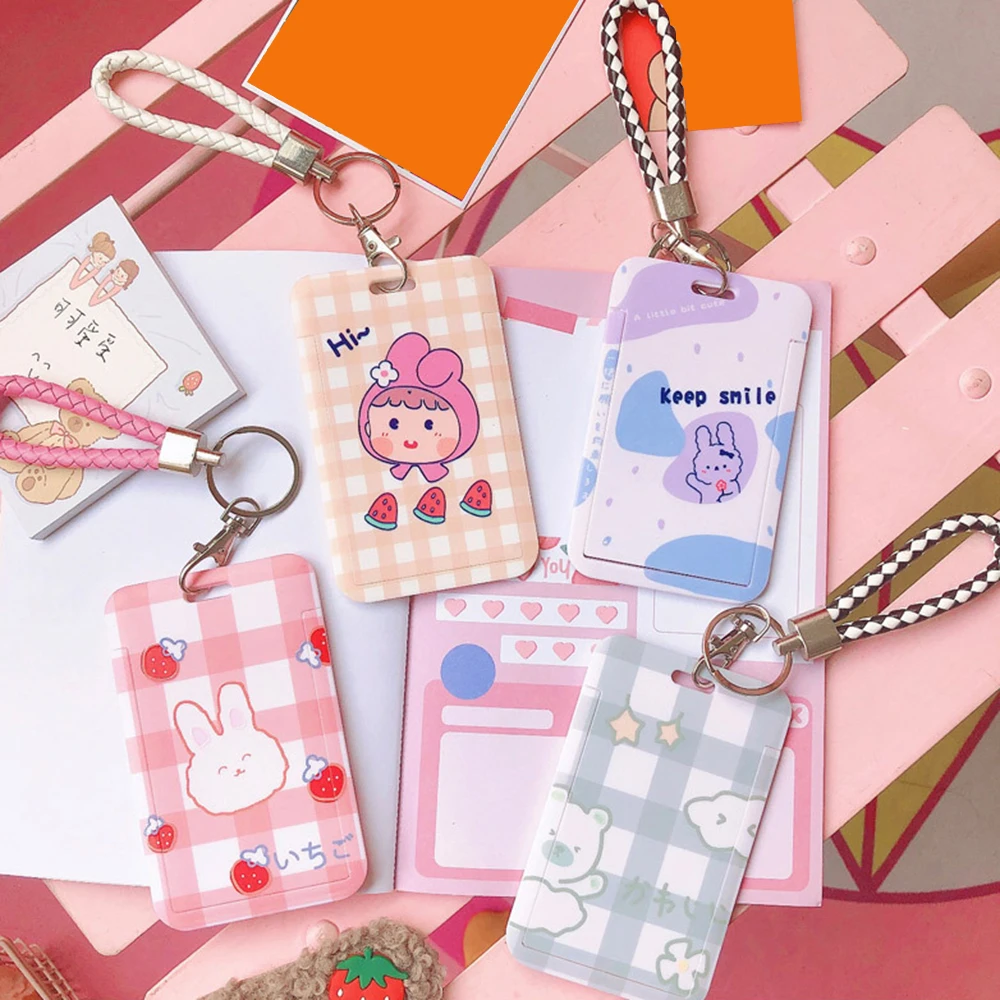 2021 Badge Holder For Women Card Case Short Rope Keychain Card Holder Girls Cute Cartoon Animal Prints School Name Pass Cover
2021 Badge Holder For Women Card Case Short Rope Keychain Card Holder Girls Cute Cartoon Animal Prints School Name Pass Cover