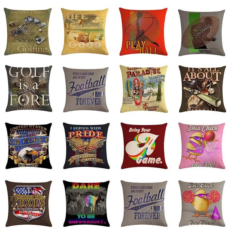 45x45cm Ball game Cushion Cover Cotton Linen Pillow Case Pillow Case Home Decor Throw Pillow Cover For Sofa
45x45cm Ball game Cushion Cover Cotton Linen Pillow Case Pillow Case Home Decor Throw Pillow Cover For Sofa
