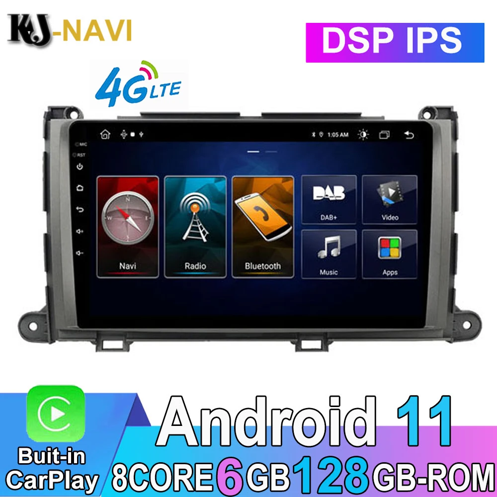 9-дюймовый DSP 6 + 128G Android 11 автомобильный радиоприемник CARPLAY для Toyota Sienna 2011-2013 Автомобильный видео мультимедийный навигатор GPS WIFI без DVD
9-дюймовый DSP 6 + 128G Android 11 автомобильный радиоприемник CARPLAY для Toyota Sienna 2011-2013 Автомобильный видео мультимедийный навигатор GPS WIFI без DVD