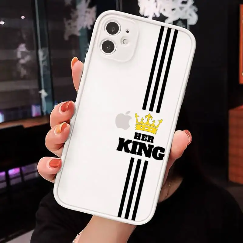 Crown Letter King Queen luxury Phone Case Matte Transparent for iPhone 7 8 11 12 s mini pro X XS XR MAX Plus mobile bags
Crown Letter King Queen luxury Phone Case Matte Transparent for iPhone 7 8 11 12 s mini pro X XS XR MAX Plus mobile bags