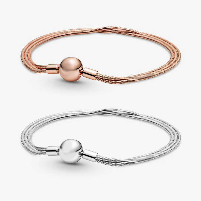 Original 925 Sterling Silver Rose Pink Multi Snake Chain Bracelet Women Jewelry Couple Anniversary Bracelets Gift
Original 925 Sterling Silver Rose Pink Multi Snake Chain Bracelet Women Jewelry Couple Anniversary Bracelets Gift
