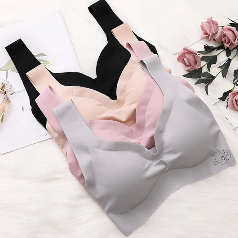 New Seamless Ice Silk Comfortable Sleep Bra Elastic Breathable Sports Women's Non-wire Bra One Piece Fashion Bra
New Seamless Ice Silk Comfortable Sleep Bra Elastic Breathable Sports Women's Non-wire Bra One Piece Fashion Bra