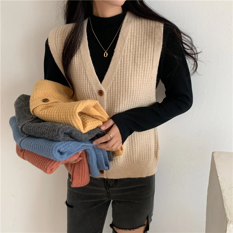 Autumn Winter Newly Women Cardigans 2021 Fashion Slim Ladies Knitted Sweater Sleeveless Buttons Sweater
Autumn Winter Newly Women Cardigans 2021 Fashion Slim Ladies Knitted Sweater Sleeveless Buttons Sweater