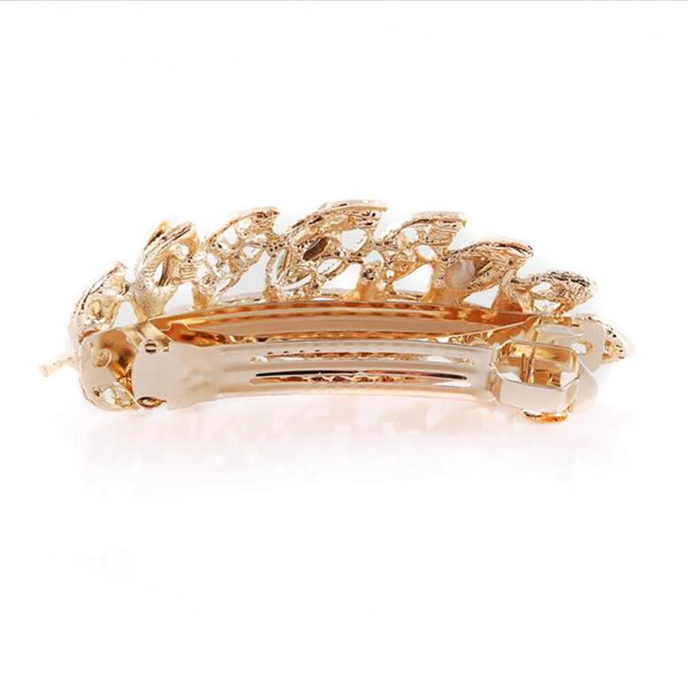 Women Lady Girls Korean Leaf Crystal Rhinestone Barrettes Hairpin Hair Clip Band 
Women Lady Girls Korean Leaf Crystal Rhinestone Barrettes Hairpin Hair Clip Band