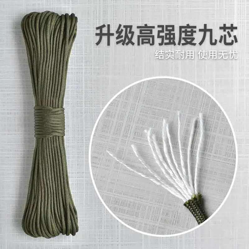 31M 550 9 Core Parachute Outdoor Paratroopers Traction Rescue Binding Clothesline Tent Climbing strap Rope
31M 550 9 Core Parachute Outdoor Paratroopers Traction Rescue Binding Clothesline Tent Climbing strap Rope