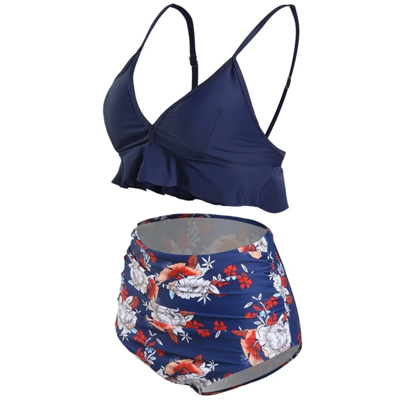 2021 Women Swimwear Bikini Set Bathing Swimsuit Beachwear Hot Style Swimsuit High Waist Print Bikini Pleated Lotus Bikini Women
2021 Women Swimwear Bikini Set Bathing Swimsuit Beachwear Hot Style Swimsuit High Waist Print Bikini Pleated Lotus Bikini Women