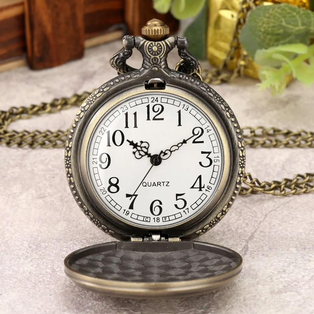 Бронзовые винтажные карманные часы Black Butler Glyph классические арабские цифры белый