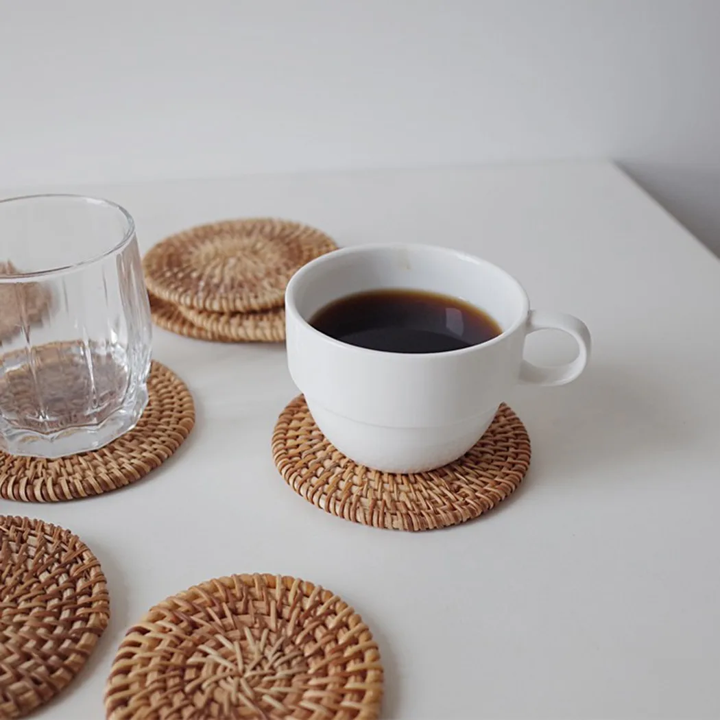 10CM Handcrafted Woven Rattan Coaster Multi-Use Heat Insulation Anti Scald Round Tea Cup Mat Pot Cushion Pad With Holder
10CM Handcrafted Woven Rattan Coaster Multi-Use Heat Insulation Anti Scald Round Tea Cup Mat Pot Cushion Pad With Holder
