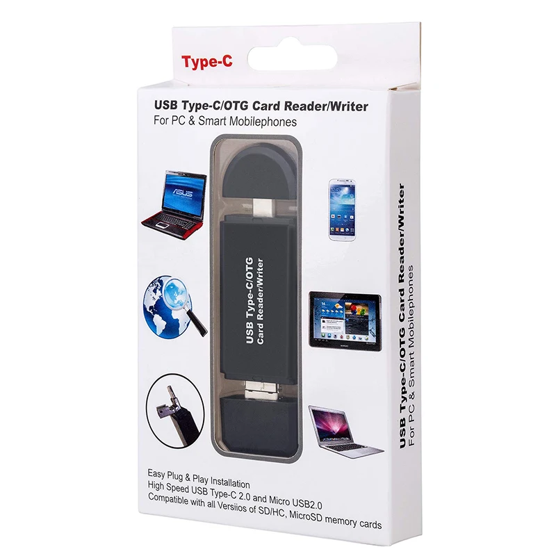 SD Card Reader USB C Card Reader 3 In 1 USB 2.0 TF/Mirco SD Smart Memory Card Reader Type C OTG Flash Drive Cardreader Adapter 
SD Card Reader USB C Card Reader 3 In 1 USB 2.0 TF/Mirco SD Smart Memory Card Reader Type C OTG Flash Drive Cardreader Adapter