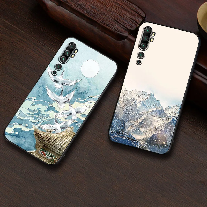 Рельефный винтажный Чехол cc9pro в японском и восточном стиле для Xiaomi cc9 pro чехол