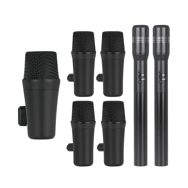 Professional 7 pieces Drum Microphone Kit Condenser Recording Mic Dynamic Mic with clips SC-7C
Professional 7 pieces Drum Microphone Kit Condenser Recording Mic Dynamic Mic with clips SC-7C