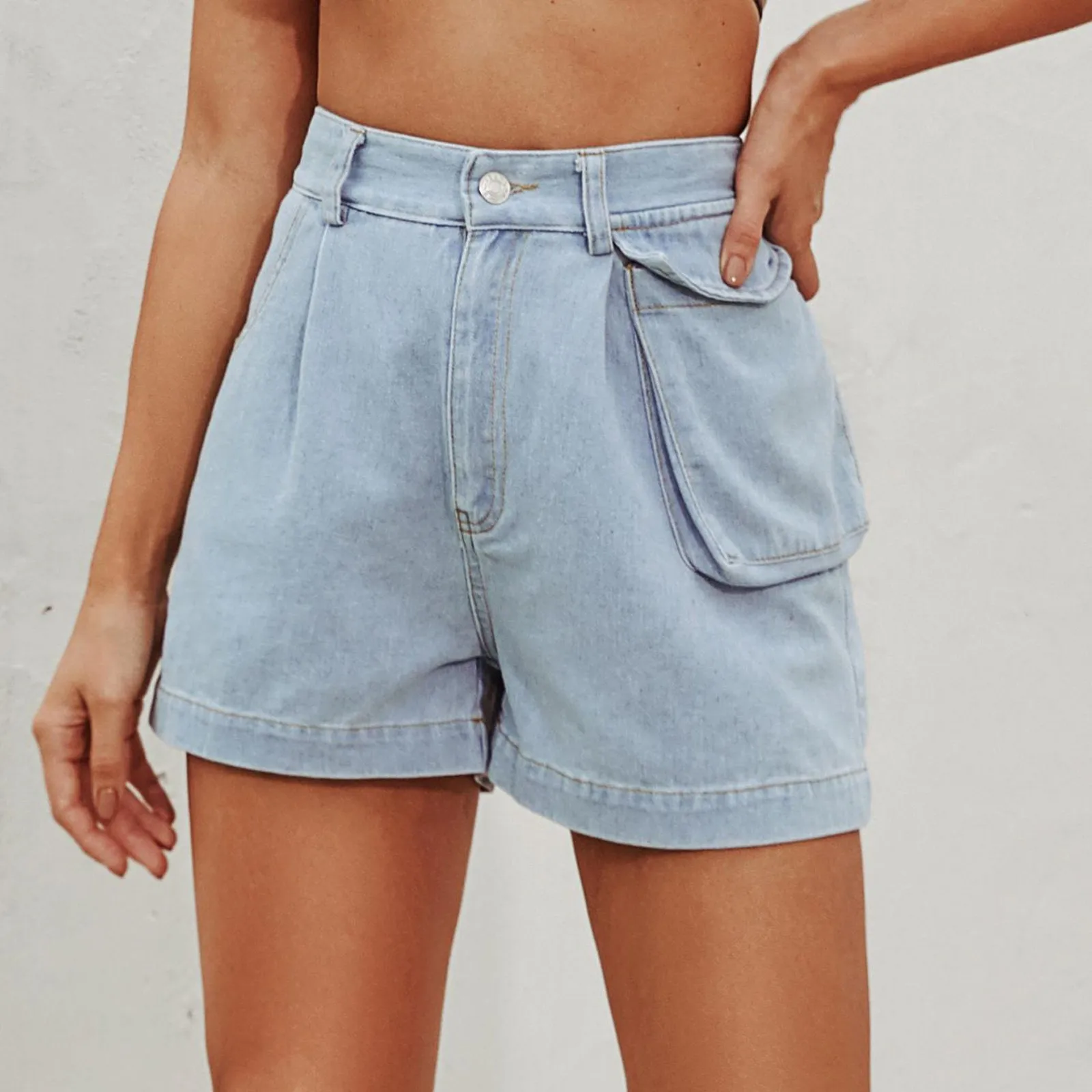 Ladies Elastic Pocket Denim Pants Casual High Waist Slim Shorts Dames Chaudes Fond 2021 Nouveau
Ladies Elastic Pocket Denim Pants Casual High Waist Slim Shorts Dames Chaudes Fond 2021 Nouveau