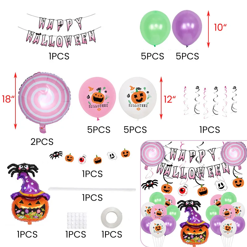 Halloween Balloon Set Pumpkin Spider Aluminum Film Cartoon Balloon Halloween Day Party Background Decorations Inflatable Toys
Halloween Balloon Set Pumpkin Spider Aluminum Film Cartoon Balloon Halloween Day Party Background Decorations Inflatable Toys