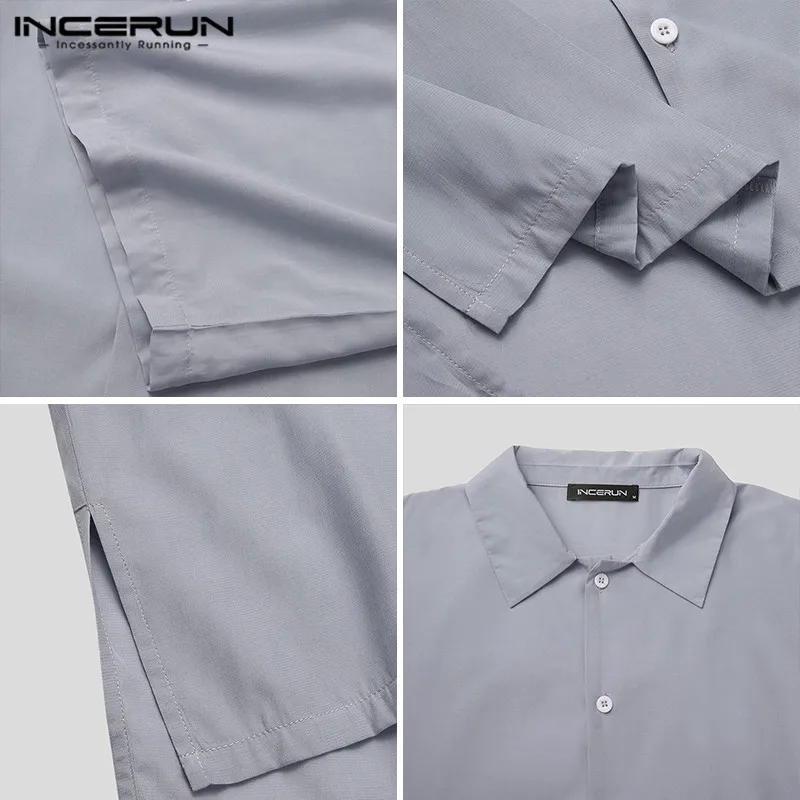 INCERUN Fashion Men Casual Shirt 3/4 Sleeve Turn Down Collar Solid Korean Style Blouse Streetwear Camisas Men Clothing S-5XL
INCERUN Fashion Men Casual Shirt 3/4 Sleeve Turn Down Collar Solid Korean Style Blouse Streetwear Camisas Men Clothing S-5XL