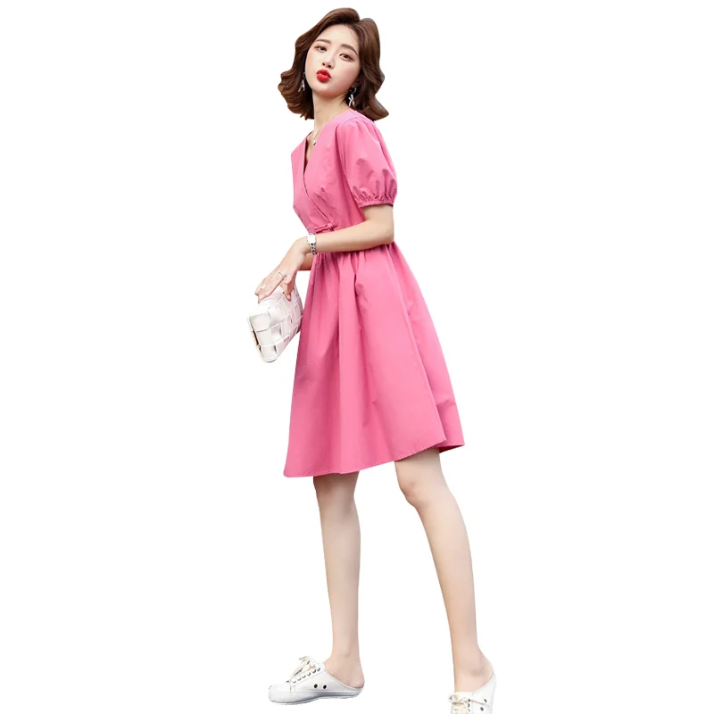 2021 spring and summer new style casual fashion simple puff sleeve waist slimming dress women
2021 spring and summer new style casual fashion simple puff sleeve waist slimming dress women