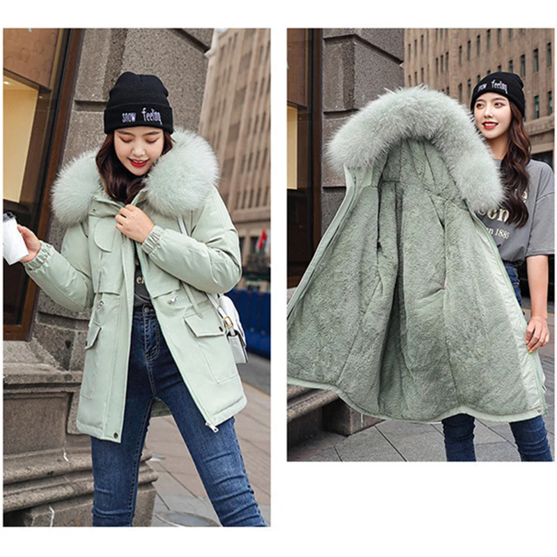 Cotton Thicken Warm Coat Women Fur Lining Winter Hooded Jackets Women Zipper Loose Outerwear Casual Thick Parkas Female CX1690
Cotton Thicken Warm Coat Women Fur Lining Winter Hooded Jackets Women Zipper Loose Outerwear Casual Thick Parkas Female CX1690