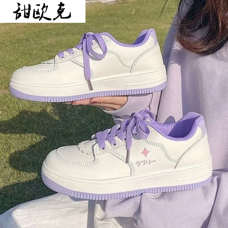 2021 Spring New Casual Vulcanized Shoes Women's Thick-soled Increased Comfort Sneakers Lace-up Color Matching Women's Shoes 
2021 Spring New Casual Vulcanized Shoes Women's Thick-soled Increased Comfort Sneakers Lace-up Color Matching Women's Shoes