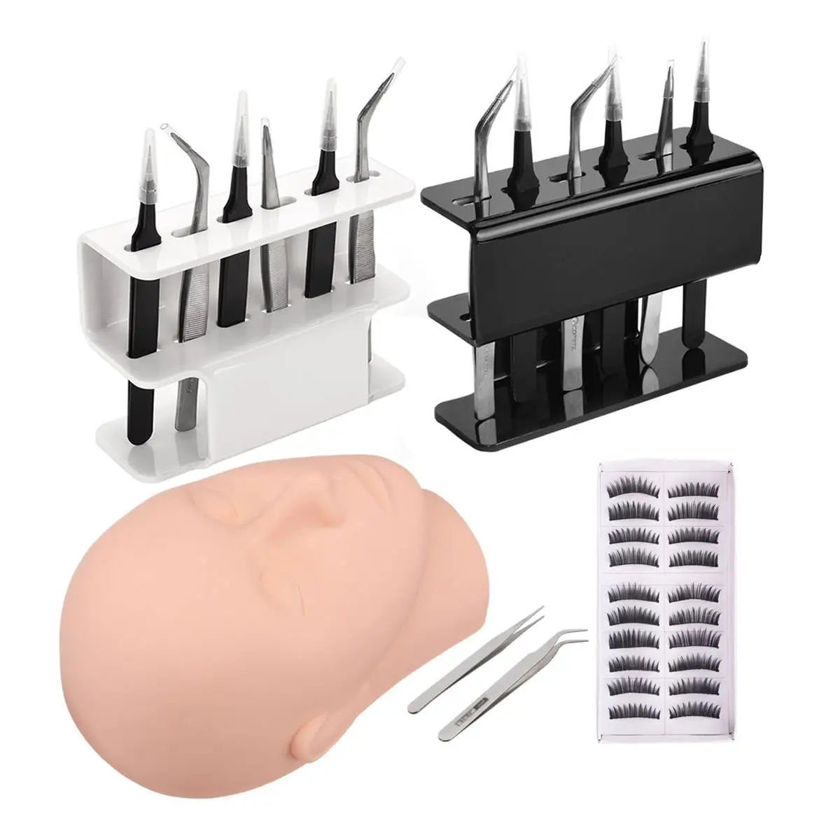 24pcs False Eyelashes Training Set False Eyelashes+ Makeup Training Head+Tweezers+Tweezers Storage Holder Eyelash Extension Tool
24pcs False Eyelashes Training Set False Eyelashes+ Makeup Training Head+Tweezers+Tweezers Storage Holder Eyelash Extension Tool