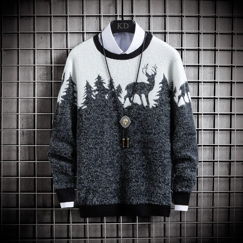 Winter Christmas Sweater Christmas Tree Deer Print Mens Sweaters Casual O-neck Male Pullovers Slim 2021 New Sweaters Pull Men 
Winter Christmas Sweater Christmas Tree Deer Print Mens Sweaters Casual O-neck Male Pullovers Slim 2021 New Sweaters Pull Men