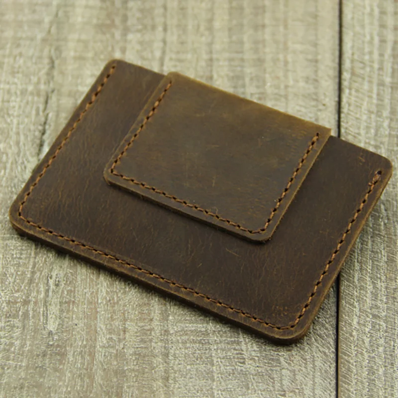 AETOO Handmade Cow Leather multi-function coin wallet crazy horse leather bus card set head bag | Багаж и сумки