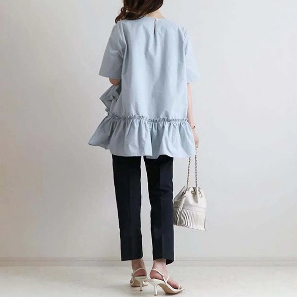 Blouses Round Neck Simple Gathers Wearing Thin Switching Floral Pattern Ladies Fashion Blue Summer Short Sleeve Shirt New Trendy
Blouses Round Neck Simple Gathers Wearing Thin Switching Floral Pattern Ladies Fashion Blue Summer Short Sleeve Shirt New Trendy