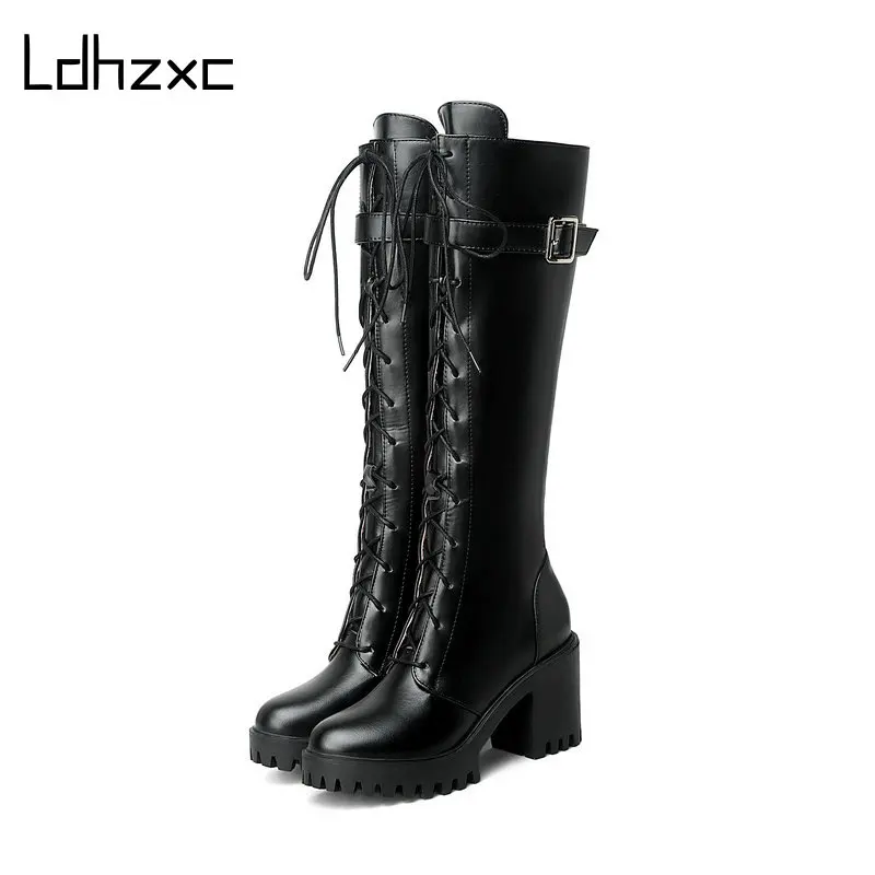LDHZXC Hot Sale Autumn Lacing Knee High Boots Women Fashion White Square Heel Woman Shoes Winter PU Leather Large Size 43
LDHZXC Hot Sale Autumn Lacing Knee High Boots Women Fashion White Square Heel Woman Shoes Winter PU Leather Large Size 43