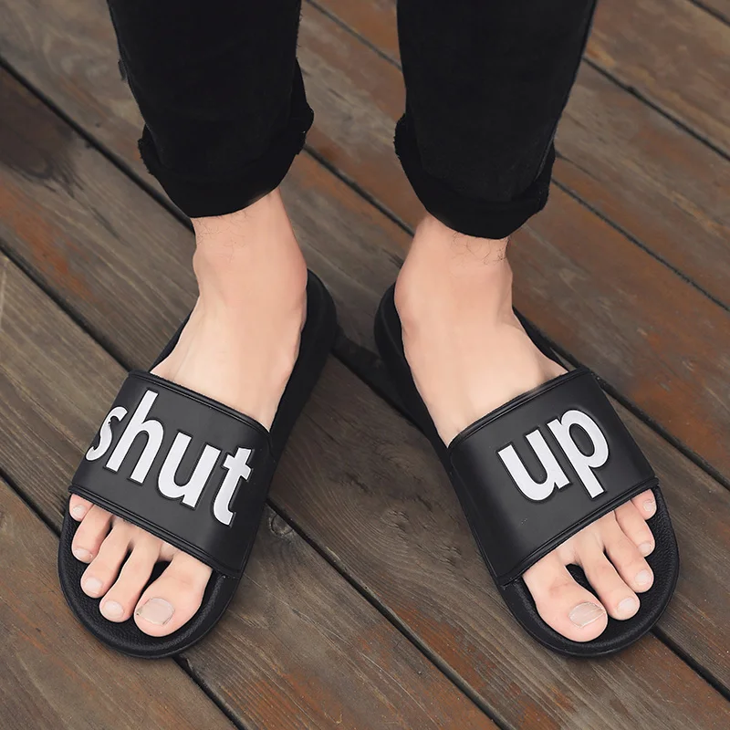 Big Size 36-46 'shut up' New Shoes Men Summer Men Flip Flops High Quality Beach Sandals Anti-slip Zapatos Hombre Casual Shoes
Big Size 36-46 'shut up' New Shoes Men Summer Men Flip Flops High Quality Beach Sandals Anti-slip Zapatos Hombre Casual Shoes