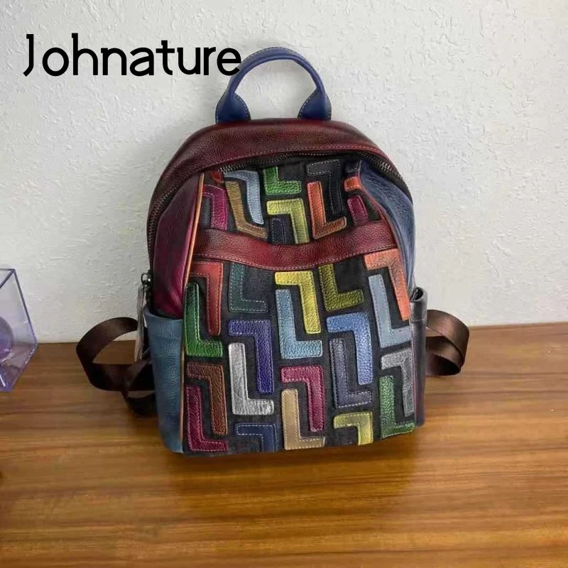 Женский винтажный рюкзак из коровьей кожи Johnature, вместительный дорожный рюкзак с цветной строчкой, для отдыха, 2022
Женский винтажный рюкзак из коровьей кожи Johnature, вместительный дорожный рюкзак с цветной строчкой, для отдыха, 2022