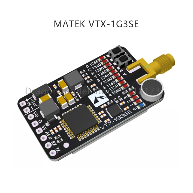 Видеопередатчик MATEK VTX-1G3SE 1,2 ГГц, 1,3 ГГц, 9 каналов, 0,1 МВт, 25 МВт, 200 МВт, 800 МВт, VTX 6-36 в для радиоуправляемого самолета, FPV, большого радиуса действ...
Видеопередатчик MATEK VTX-1G3SE 1,2 ГГц, 1,3 ГГц, 9 каналов, 0,1 МВт, 25 МВт, 200 МВт, 800 МВт, VTX 6-36 в для радиоуправляемого самолета, FPV, большого радиуса действ...