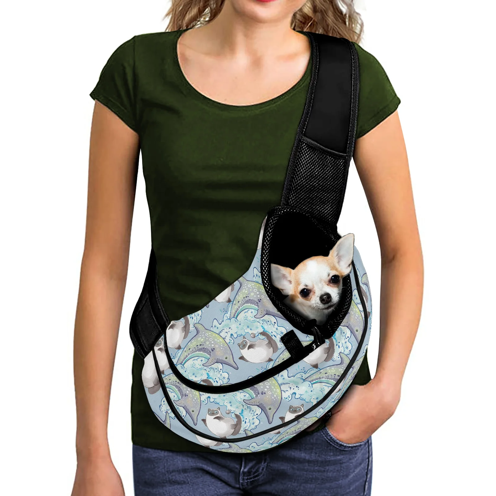 Carrier for Dogs Cartoon Dolphin and Sea Lion Backpack for Dog Accessories Pet Transport Bag Custom Carrier Bag for Small Dog
Carrier for Dogs Cartoon Dolphin and Sea Lion Backpack for Dog Accessories Pet Transport Bag Custom Carrier Bag for Small Dog