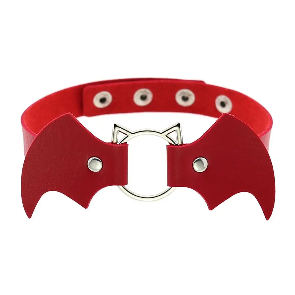 2020 New Gothic Punk Halloween Vampire Bat Choker Collar Necklace Women Adjustable Black White Leather Chocker Necklaces Jewelry
2020 New Gothic Punk Halloween Vampire Bat Choker Collar Necklace Women Adjustable Black White Leather Chocker Necklaces Jewelry
