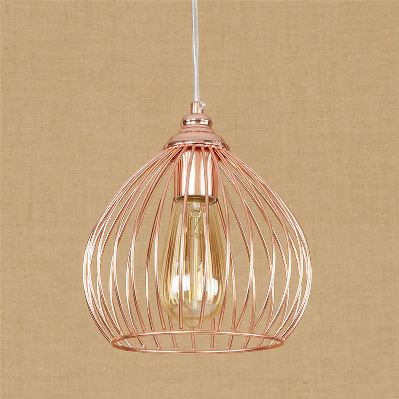 Edison Loft Decor Rose Gold Iron Cage Droplight Modern LED Pendant Light Fixtures Nordic Simple Hanging Lamp Home Lighting
Edison Loft Decor Rose Gold Iron Cage Droplight Modern LED Pendant Light Fixtures Nordic Simple Hanging Lamp Home Lighting