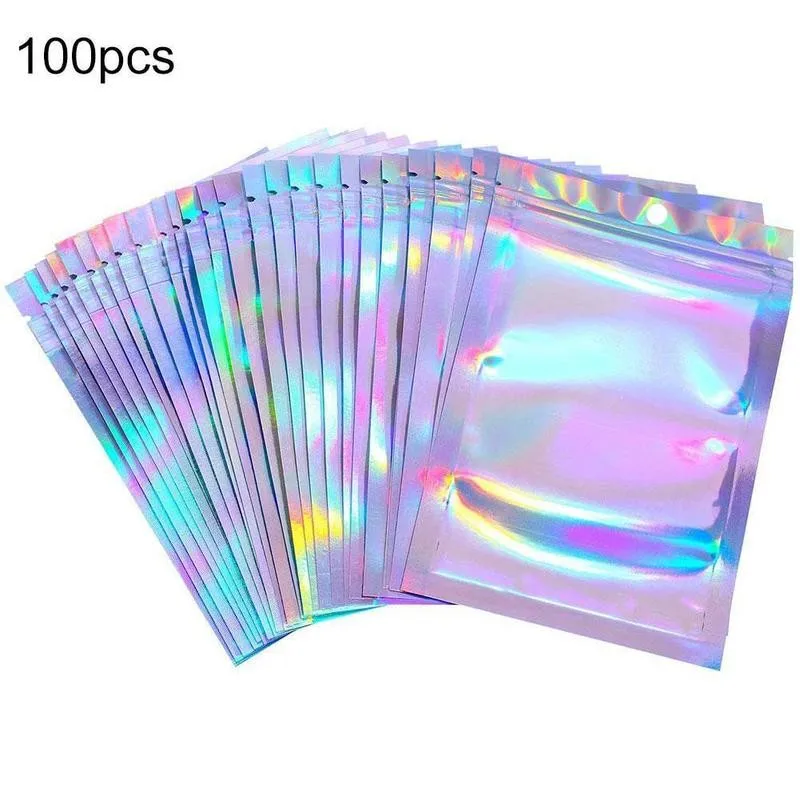 50/100pcs Aluminum Foil Bag Flat Zipper Lock Thick Cosmetic Bags Rainbow Holographic Color Packaging Bag Storage Organizer
50/100pcs Aluminum Foil Bag Flat Zipper Lock Thick Cosmetic Bags Rainbow Holographic Color Packaging Bag Storage Organizer
