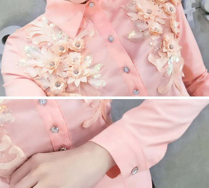Spring New lace embroidery shirt Female Professional OL Tops Fashion Long sleeve White blouse Blusa
Spring New lace embroidery shirt Female Professional OL Tops Fashion Long sleeve White blouse Blusa