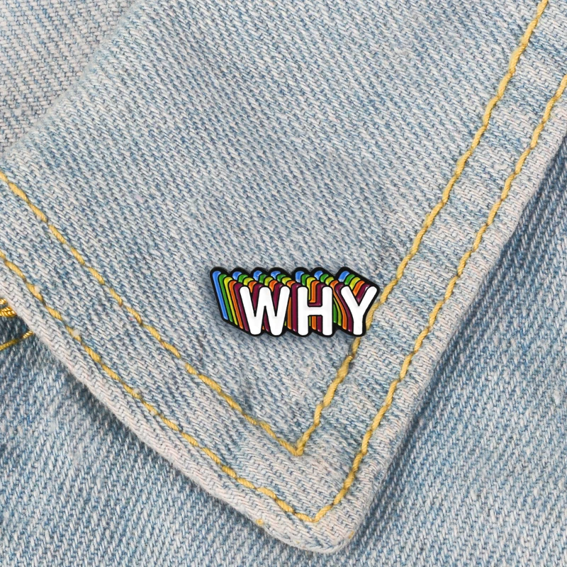 Модная английская надпись Why разноцветная буква искусственная перспектива