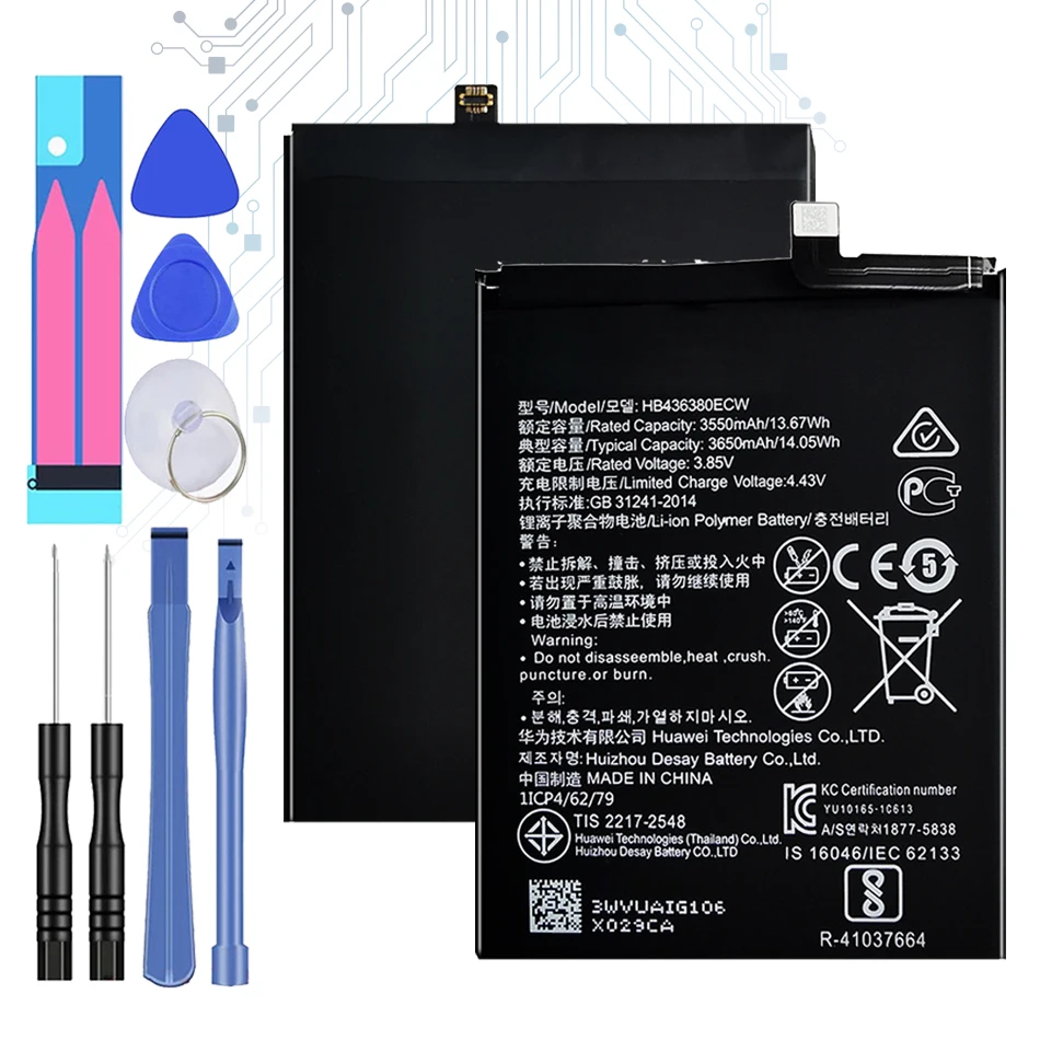 HB436380ECW 3650mAh Battery For Huawei P30 P 30 ELE-L09 ELE-L29 ELE-AL00 ELE-TL00 Mobile Phone
HB436380ECW 3650mAh Battery For Huawei P30 P 30 ELE-L09 ELE-L29 ELE-AL00 ELE-TL00 Mobile Phone