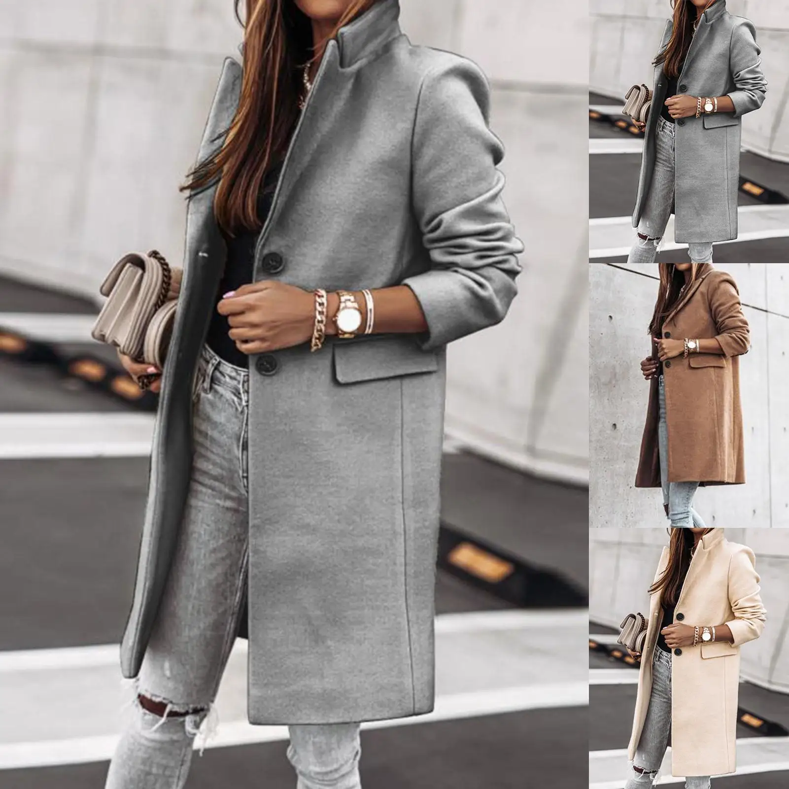 Vintage Women Winter Warm Long Sleeve Button Lapel Coat Mid-length Jacket Overcoat Coat Female Streetwear Elegant Clothing
Vintage Women Winter Warm Long Sleeve Button Lapel Coat Mid-length Jacket Overcoat Coat Female Streetwear Elegant Clothing