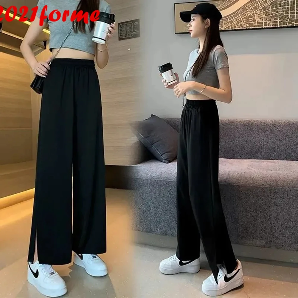 Black High Waist Wide Leg Pants Women Loose Solid Casual Trousers Oversize Chiffon Ankle Length Pants
Black High Waist Wide Leg Pants Women Loose Solid Casual Trousers Oversize Chiffon Ankle Length Pants