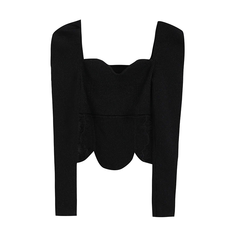 Knitted Sweaters Women Slim Sexy Low-cut Long Sleeve Square Collar Pullovers Korean Fashion Clothes Autumn Winter New Hipster
Knitted Sweaters Women Slim Sexy Low-cut Long Sleeve Square Collar Pullovers Korean Fashion Clothes Autumn Winter New Hipster