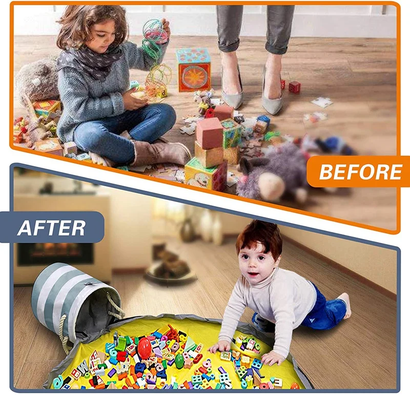 Toy Storage Basket with Play Mat for Kids, 2-In-1 Collapsible Quick Oxford Toys Storage Bag and Large Activity Mat
Toy Storage Basket with Play Mat for Kids, 2-In-1 Collapsible Quick Oxford Toys Storage Bag and Large Activity Mat