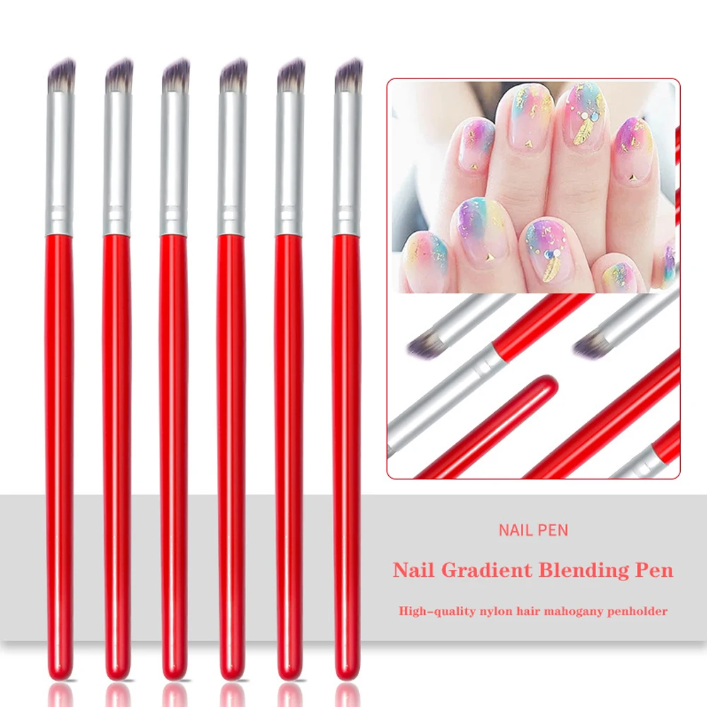 

1 Piece Nail Art Brush Pen Painted Flash Chalk Mahogany Pole Star Pen Oblique Gradient Transition Pen Suitable Professiona Salon