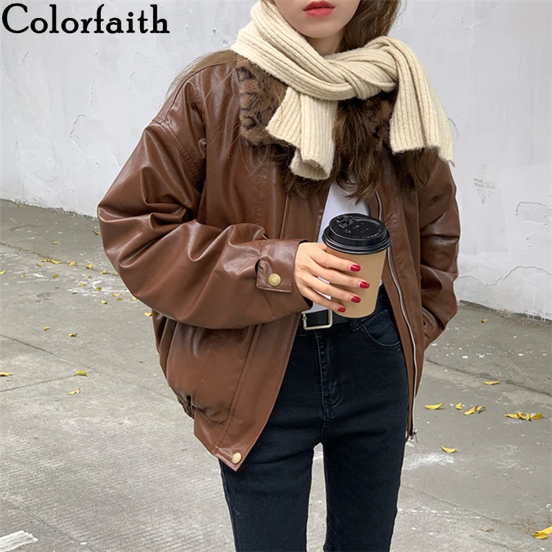Colorfaith New 2021 Autumn Winter Women Leather Jackets Outerwear Vintage Leopard Oversized Faux Leather PU Short Tops JK9289A
Colorfaith New 2021 Autumn Winter Women Leather Jackets Outerwear Vintage Leopard Oversized Faux Leather PU Short Tops JK9289A