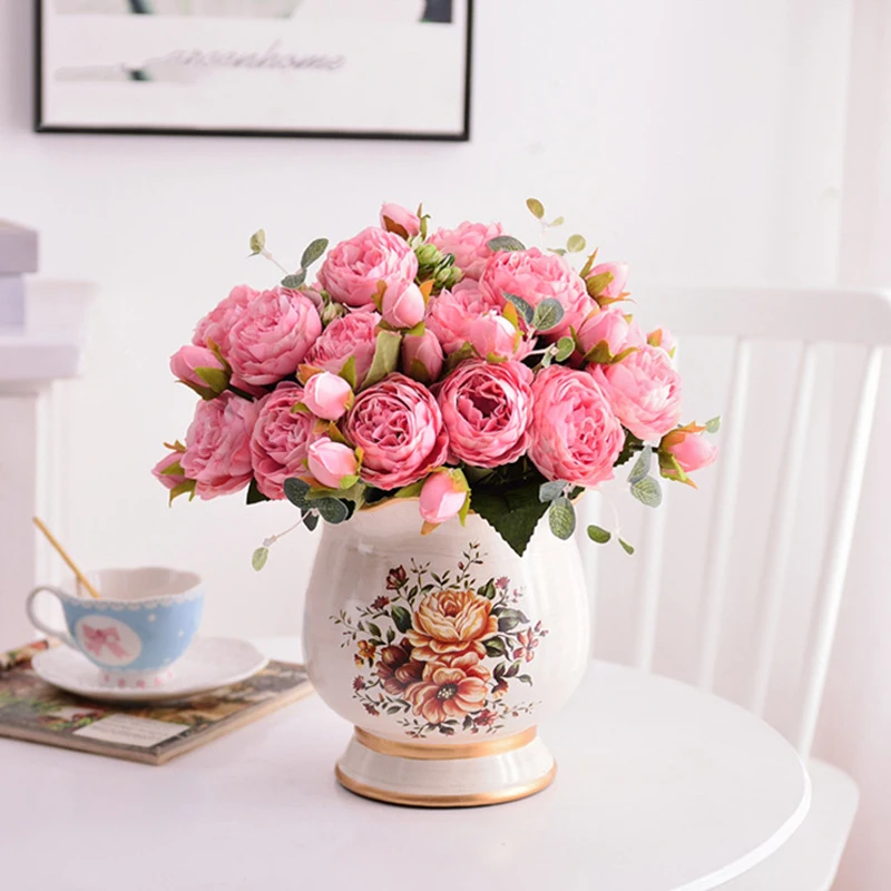 1 Set Artificial Flowers Roses Flowers Silk Peonies Bouquet Wedding Party Decor Fake High Quality Flowers Room Decoration
1 Set Artificial Flowers Roses Flowers Silk Peonies Bouquet Wedding Party Decor Fake High Quality Flowers Room Decoration