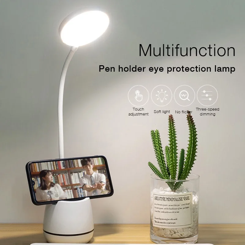 LED Desk Lamp Flexible Touch Dimmable Table Lamp With Pen Holder LED Light USB Rechargeable Eye Protect Beside Reading Lamp Home
LED Desk Lamp Flexible Touch Dimmable Table Lamp With Pen Holder LED Light USB Rechargeable Eye Protect Beside Reading Lamp Home