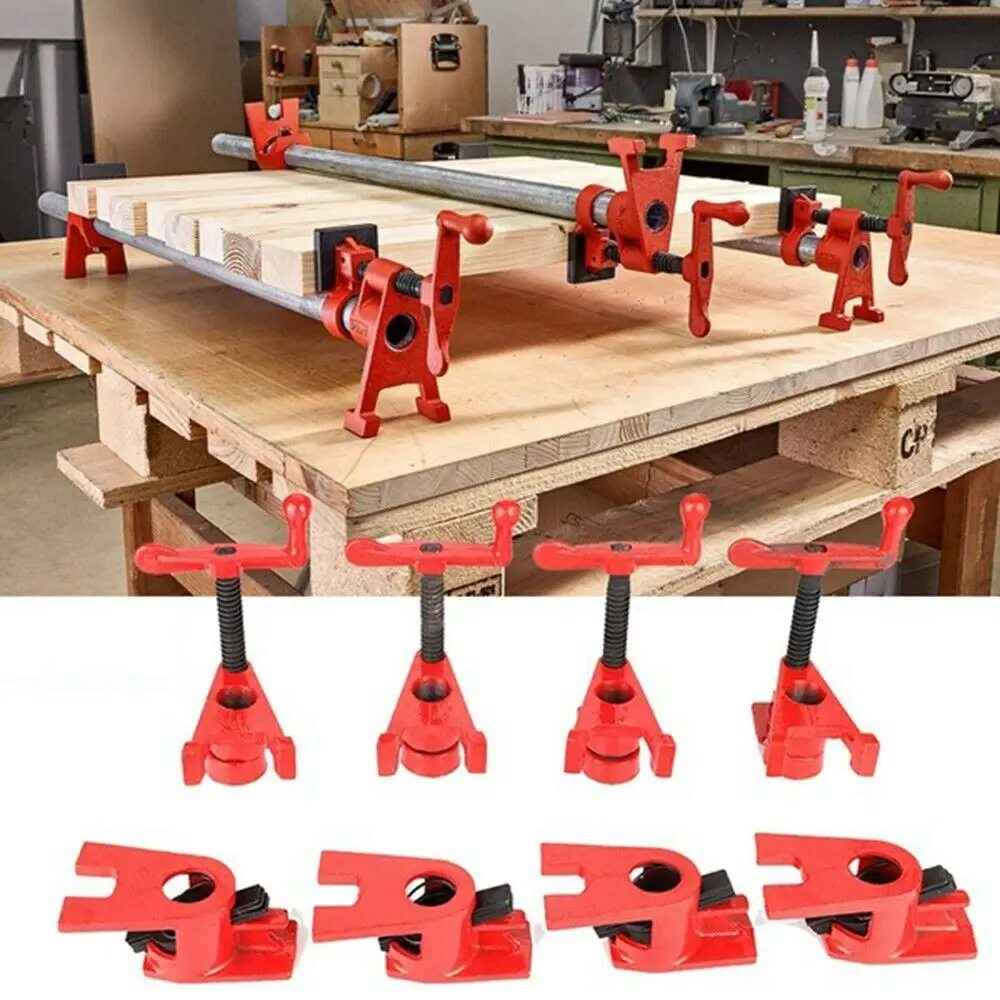 4 Set 3/4'' Woodworking Clamps Pipe Screw Clamp Quick Release Wood Pipe Clamp Heavy Duty Wide Base Iron Wood Metal Clamp Set
4 Set 3/4'' Woodworking Clamps Pipe Screw Clamp Quick Release Wood Pipe Clamp Heavy Duty Wide Base Iron Wood Metal Clamp Set