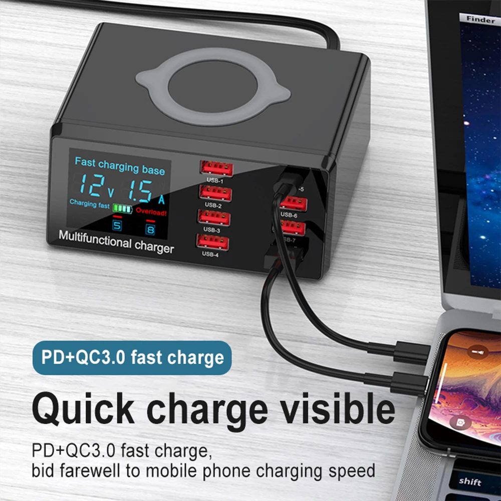 Прочное зарядное устройство QC3.0 100 Вт, сетевое зарядное устройство для планшетного ПК, защита от перегрузки, адаптер питания
Прочное зарядное устройство QC3.0 100 Вт, сетевое зарядное устройство для планшетного ПК, защита от перегрузки, адаптер питания