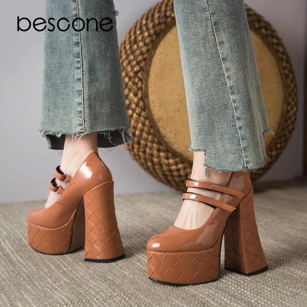 Женские туфли-лодочки на платформе BESCONE, стильные туфли из натуральной кожи на очень высоком каблуке, с круглым носком, в стиле ретро, весенн...
Женские туфли-лодочки на платформе BESCONE, стильные туфли из натуральной кожи на очень высоком каблуке, с круглым носком, в стиле ретро, весенн...