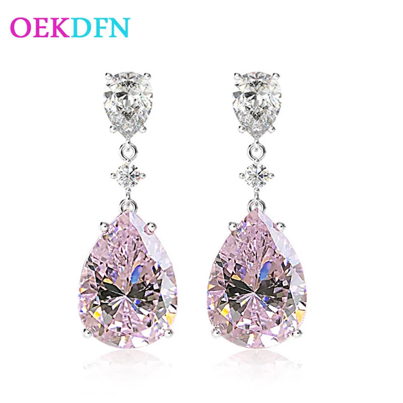 OEKDFN Luxury 100% 925 Sterling Silver Earrings Women Created Moissanite Gemstone Birthstone Drop Dangle Earrings Fine Jewelry
OEKDFN Luxury 100% 925 Sterling Silver Earrings Women Created Moissanite Gemstone Birthstone Drop Dangle Earrings Fine Jewelry