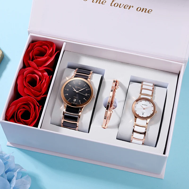OUPAI Lover Watch Couple Ceramic Watch Black White Pair Watch Quiz Water Resistance Elegant Watch with Ross Gift Box
OUPAI Lover Watch Couple Ceramic Watch Black White Pair Watch Quiz Water Resistance Elegant Watch with Ross Gift Box